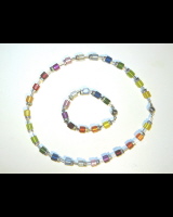 W&uuml;rfelkette 06  Regenbogen mit Armband - kombinierbar